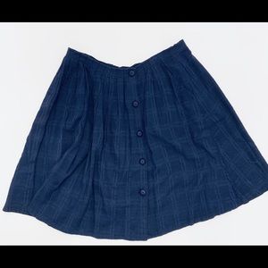 ANTHROPOLOGIE cotton navy skirt. Size 12